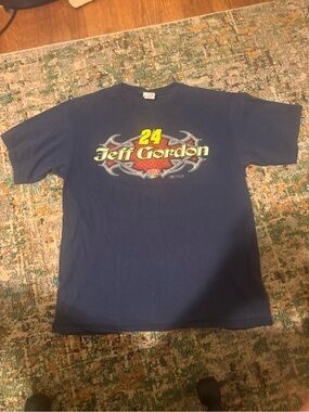 Vintage 90s Chase Authentics Navy Jeff Gordon 24 Racing Graphic Tee large tall